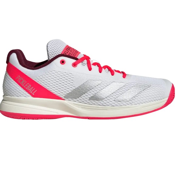 Adidas CourtFlash Pickleball Court Shoes White Silver Red Mens 11.5 UK‎ 11 EU 46